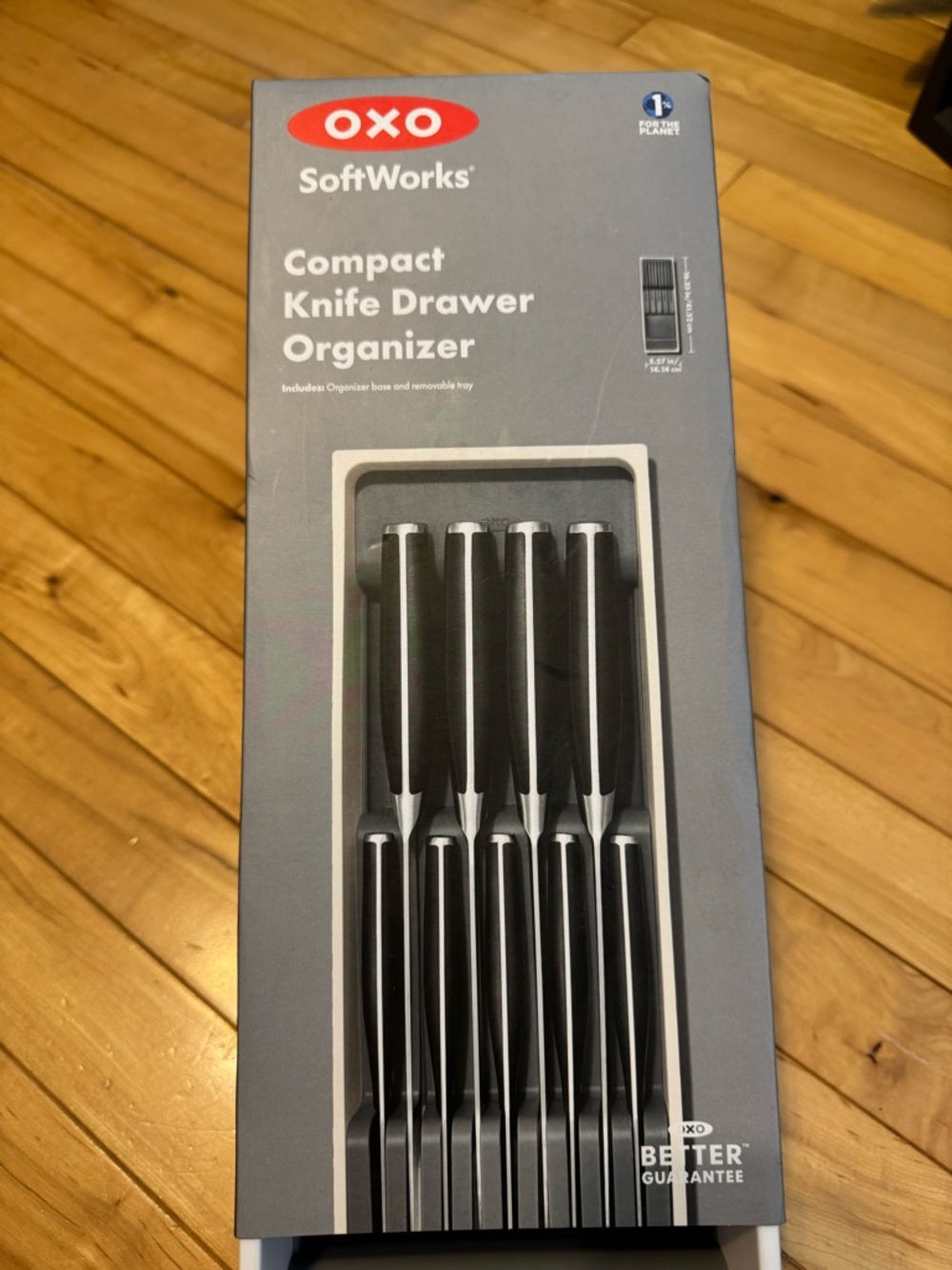 OXO SoftWorks Compact Knife Drawer Organizer - Gray and White